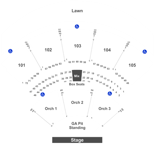 Verizon Wireless Amphitheatre At Encore Park Seating Chart